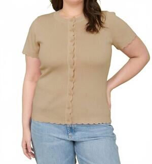 NEW BLU PEPPER penni knit cardigan in beige
